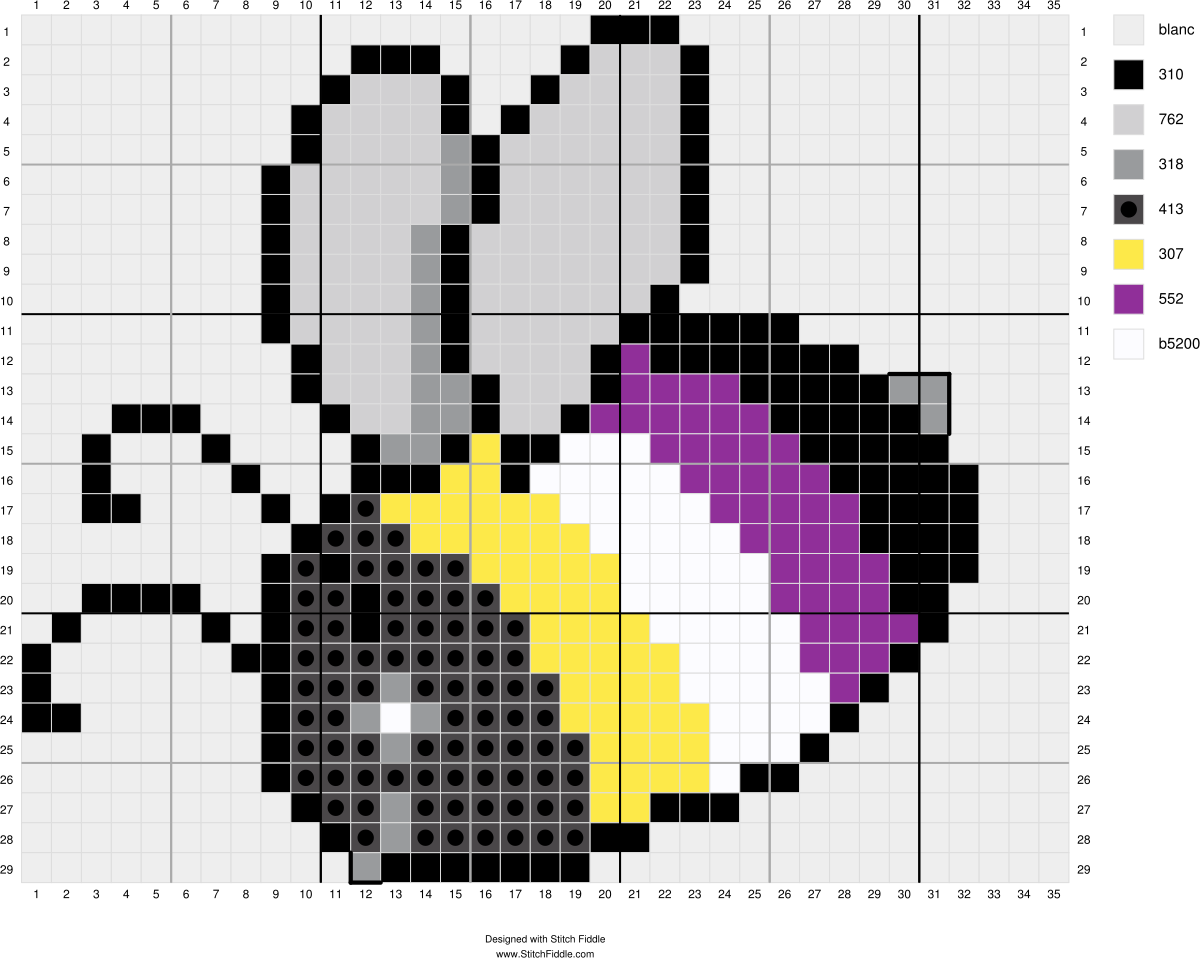 Neutrois Pride Flag Cross Stitch Pattern